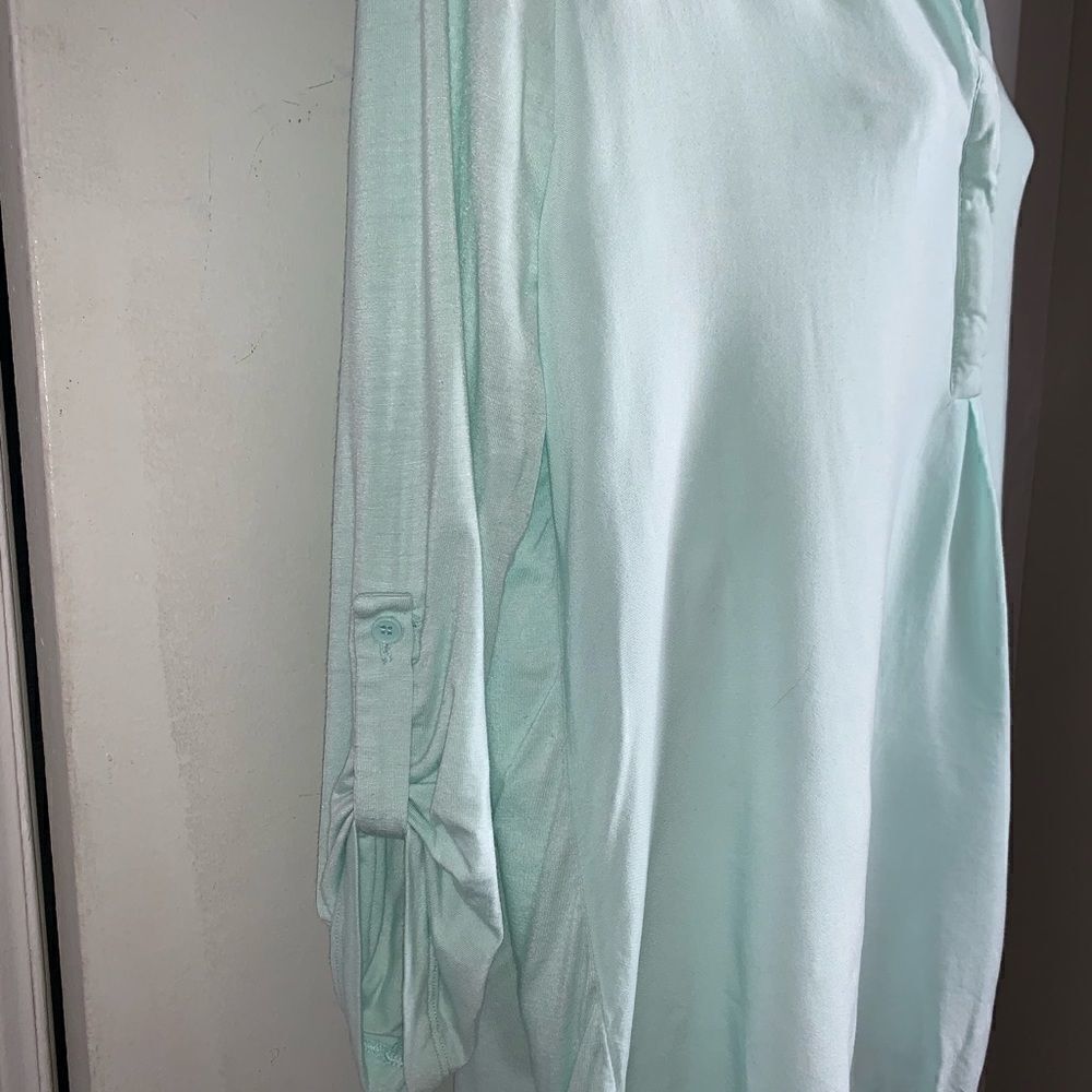PLEIONE Mint Green Jersey Blouse-M - Picture 2 of 7
